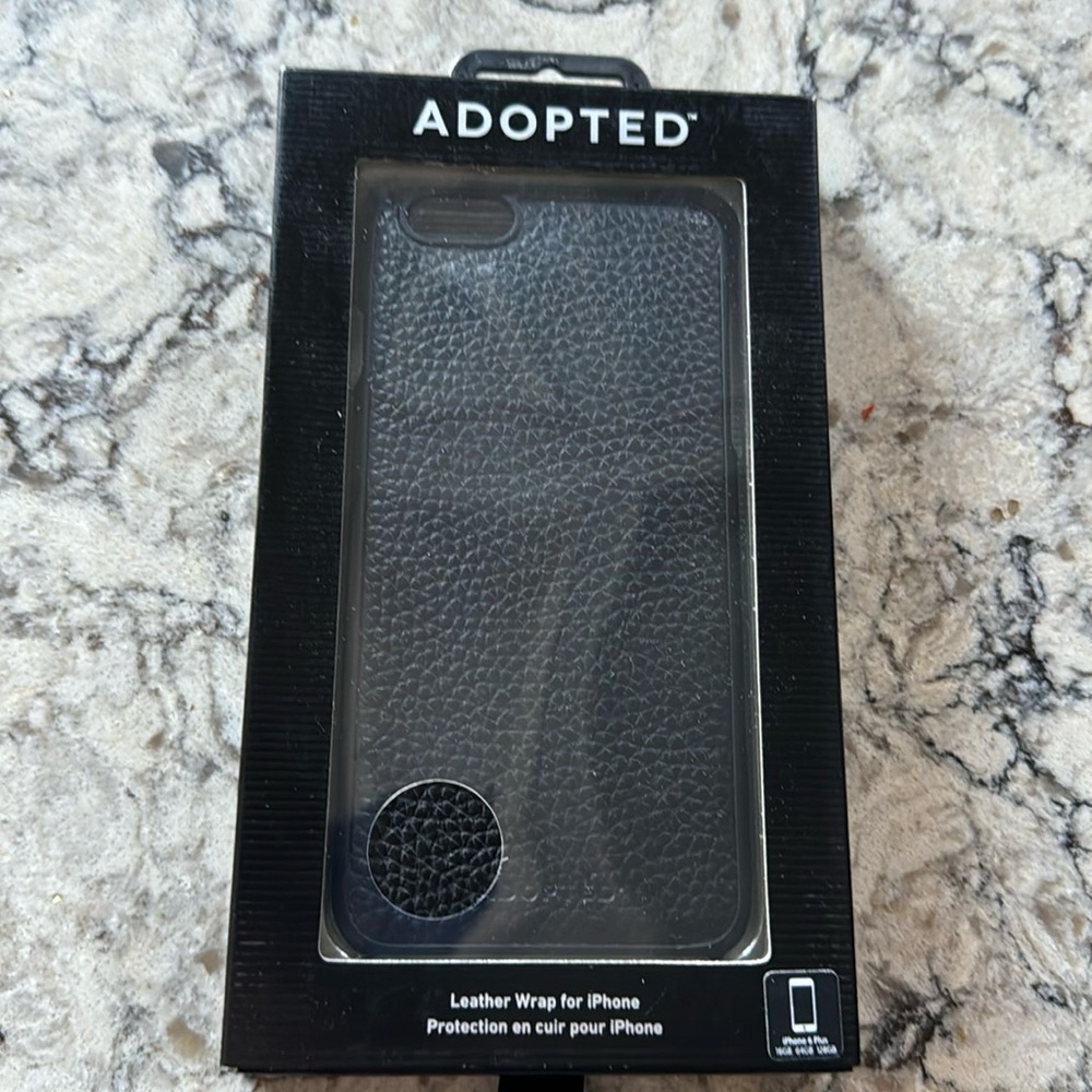 Adopted Leather Wrap Case - Plus/6S Plus, Black/Black New